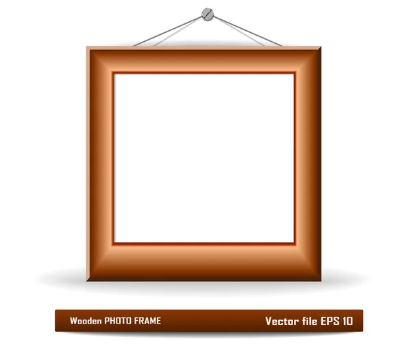 Wooden photo frame — Stock Vector