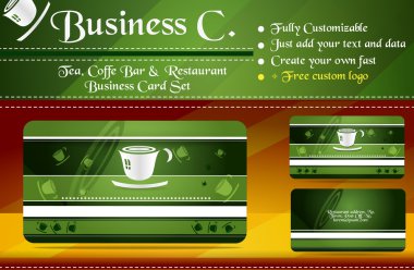 Green business card design clipart