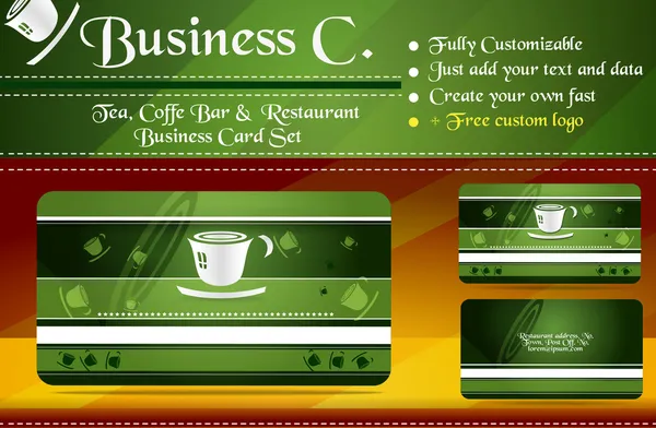 stock vector Green business card design