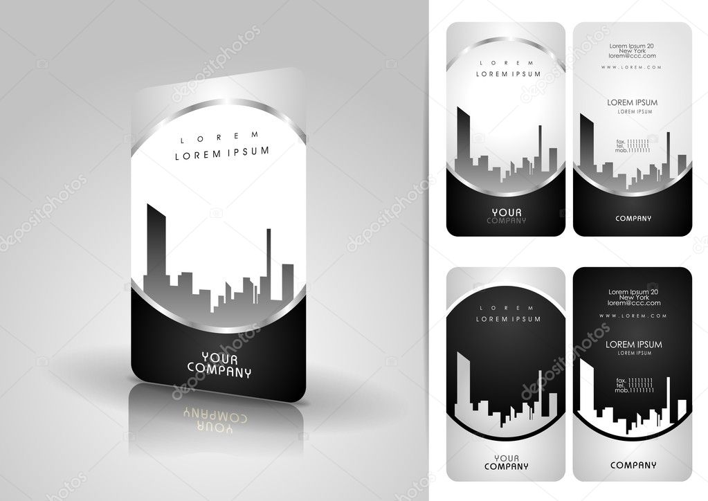 Silver business card set