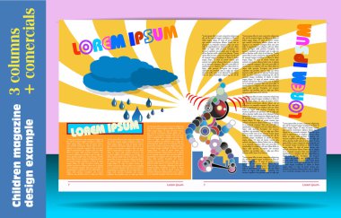 Children magazine design example clipart