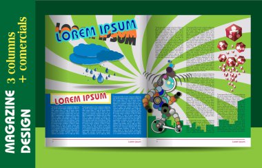 Kids magazine page design clipart