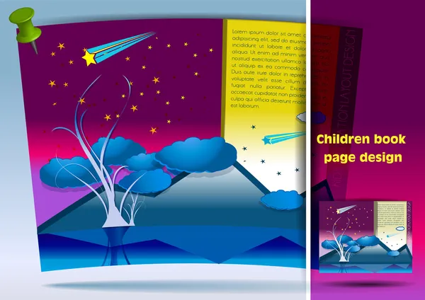 Enfants livre page design — Image vectorielle