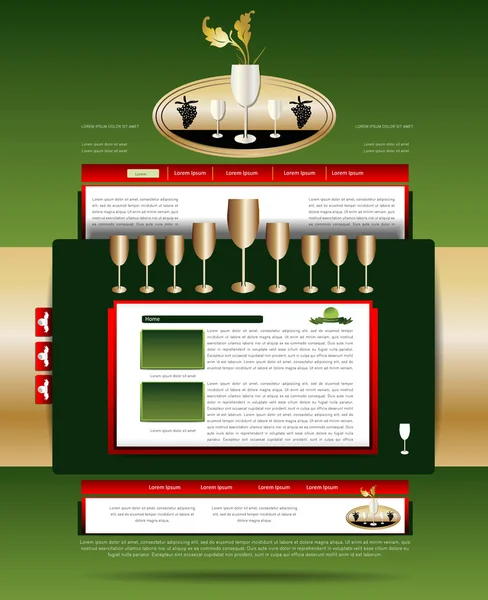 Restoran Web sitesi tasarımı — Stok Vektör