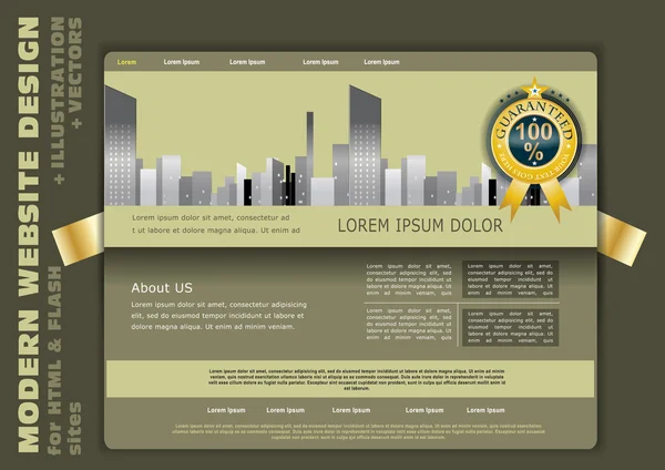 Πράσινο ιστοσελίδα του σχεδιασμού — Διανυσματικό Αρχείο