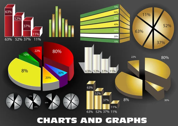 Grafy a grafy — Stockový vektor