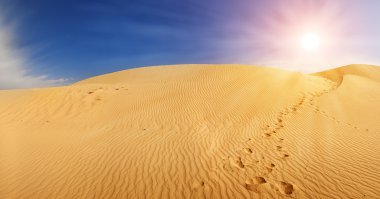 Sand dunes in Sahara clipart