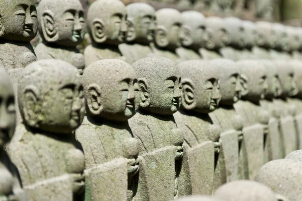 Rows of jizo statues — Stock Photo, Image
