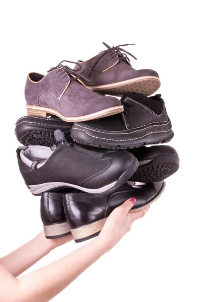 Many men 's shoes — стоковое фото