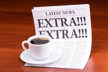 The newspaper LATEST NEWS with the headline EXTRA! EXTRA! clipart