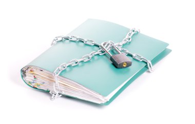 Folder security whit chain and padlock clipart