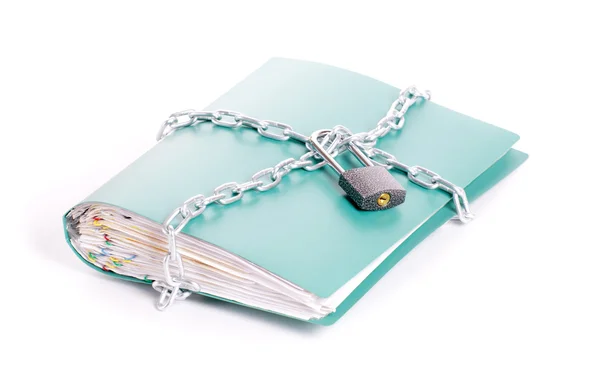 Folder security whit chain and padlock — Stock Photo, Image