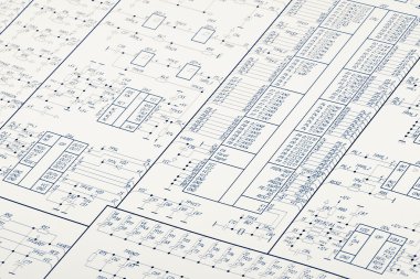 Drawing electrical circuit clipart