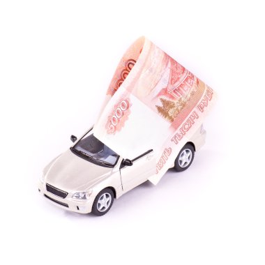 Model cars and banknotes clipart