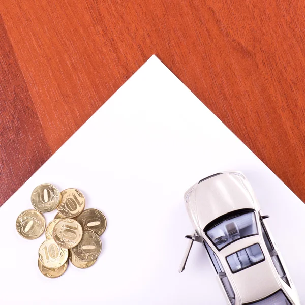 Samochód, monety — Zdjęcie stockowe