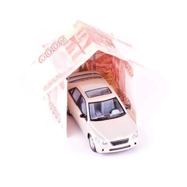 Model cars and banknotes — Stock Photo, Image