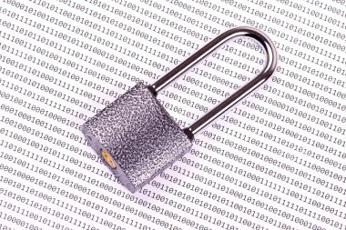 The padlock on the binary code clipart