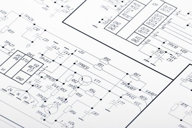 Drawing electrical circuit clipart