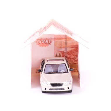 Model cars and banknotes clipart