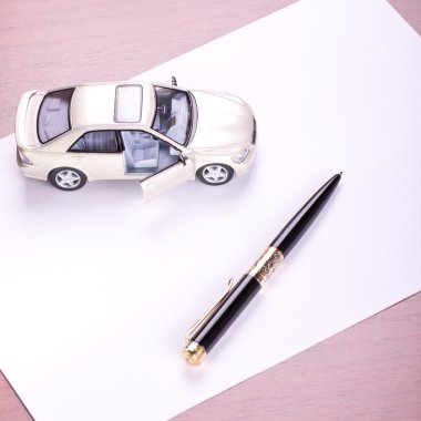 Car & pen clipart