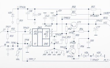 Drawing of electrical circuits clipart