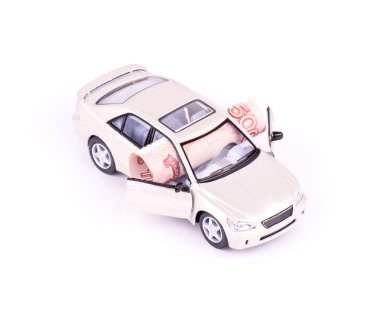 Model cars and banknotes clipart