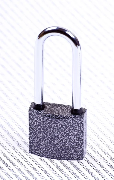 The padlock on the binary code — Stock Photo, Image
