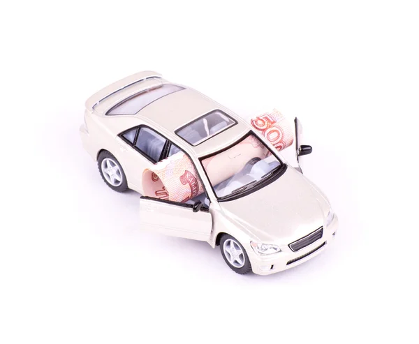 stock image Model cars and banknotes