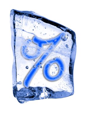 Sign percent frozen in the ice clipart