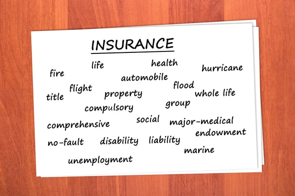 Various types of insurance — Stock Photo, Image