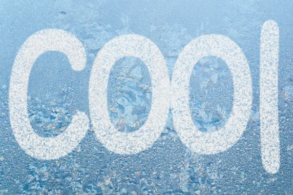 Frost pattern and word COOL — Stock Photo, Image