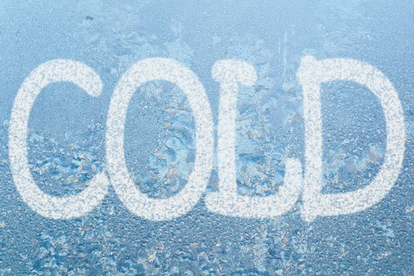 Μοτίβο παγετού και λέξη κρύο — Φωτογραφία Αρχείου