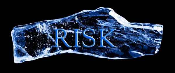 Слово Risk заморожене в льоду — стокове фото