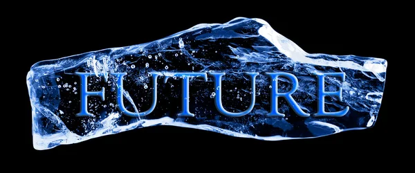 Слово FUTURE, замороженное во льдах — стоковое фото