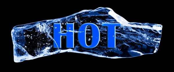 stock image Word HOT frozen in the ice