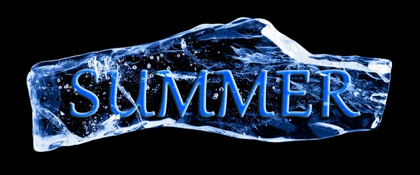 stock image Word SUMMER frozen in the ice