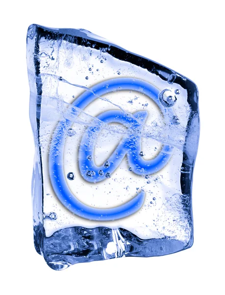 stock image Sign e-mail frozen in the ice