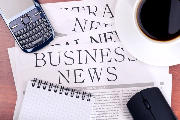 Business news on the desk in the office — Stock Photo, Image