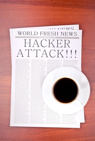 Gazeta Atak hakerów — Zdjęcie stockowe