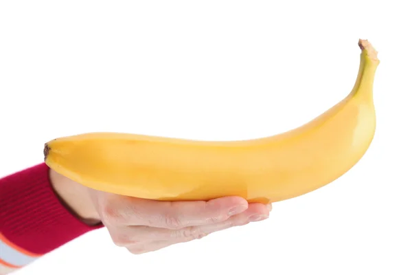 Banana isolata su sfondo bianco — Foto Stock