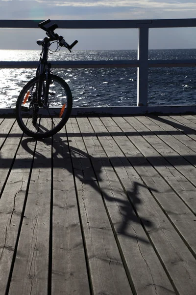 自行车在码头 — 图库照片
