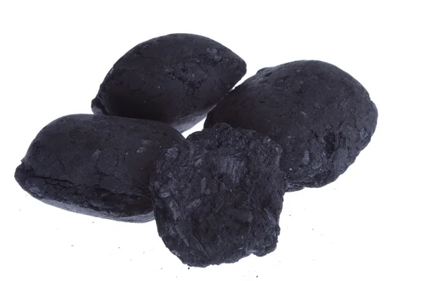 Charbon isolé, pépites de carbone — Photo