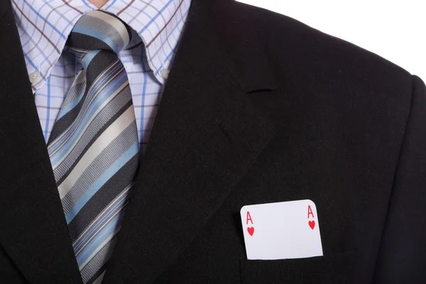 Muž a hrací karty — Stock fotografie