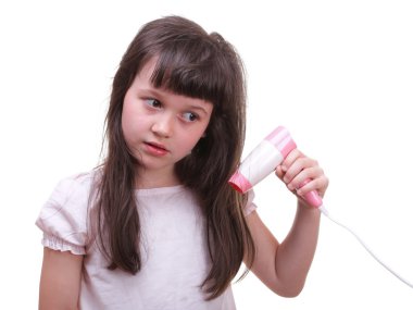 çocuk kız saç kurutma