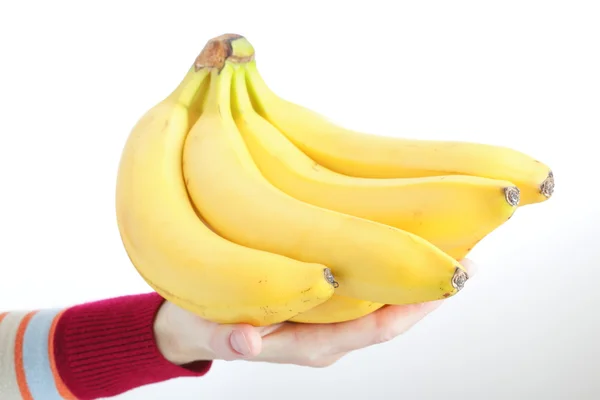 Bunch bananas isolado no fundo branco — Fotografia de Stock