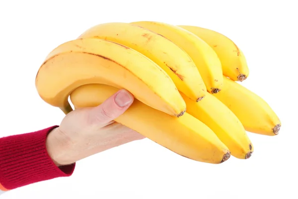 Banane a grappolo isolate su sfondo bianco — Foto Stock