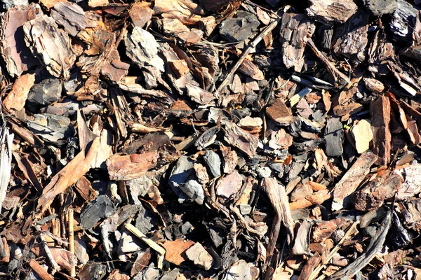 Мульчирование листьев компоста — стоковое фото