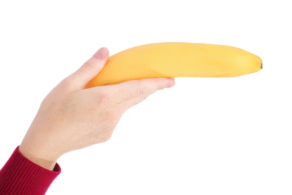 Banan isolert på hvit bakgrunn – stockfoto
