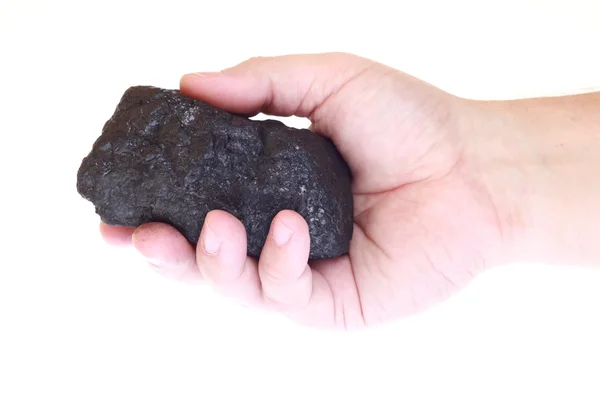 Kusy uhlí v dlani — Stock fotografie