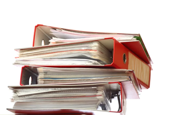 Empilhar pasta de escritório de arquivo vermelho — Fotografia de Stock